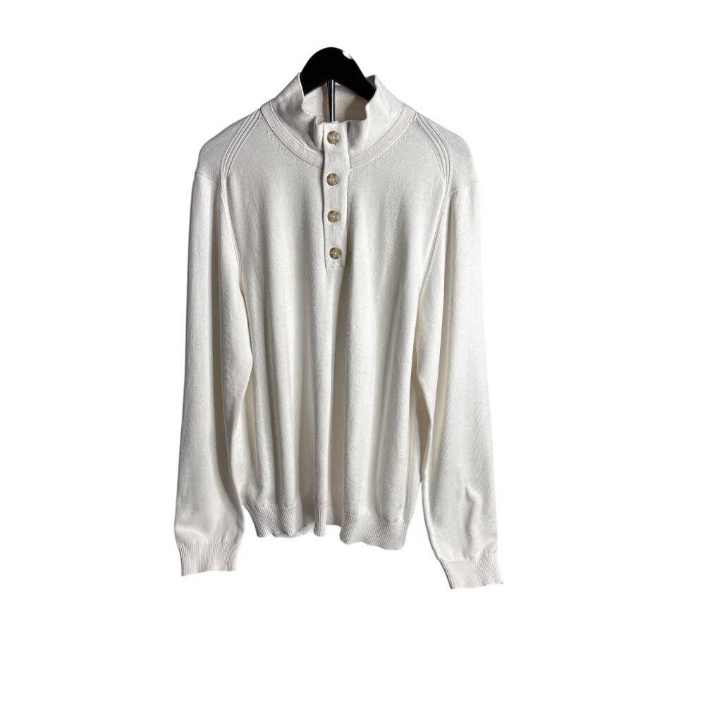 Jos. A. Bank 1905 Men's White Henley Knit Pullover Sweater XL